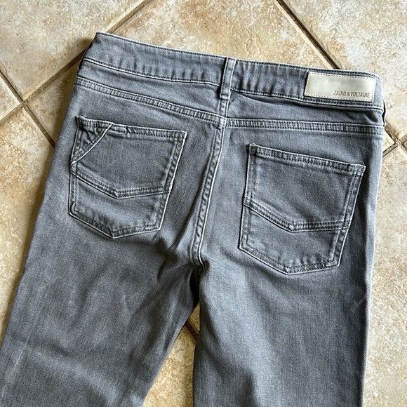 Zadig & Voltaire Eva Gris Perm Raw Released Hem Skinny Jeans Womens size 27 - Picture 8 of 10